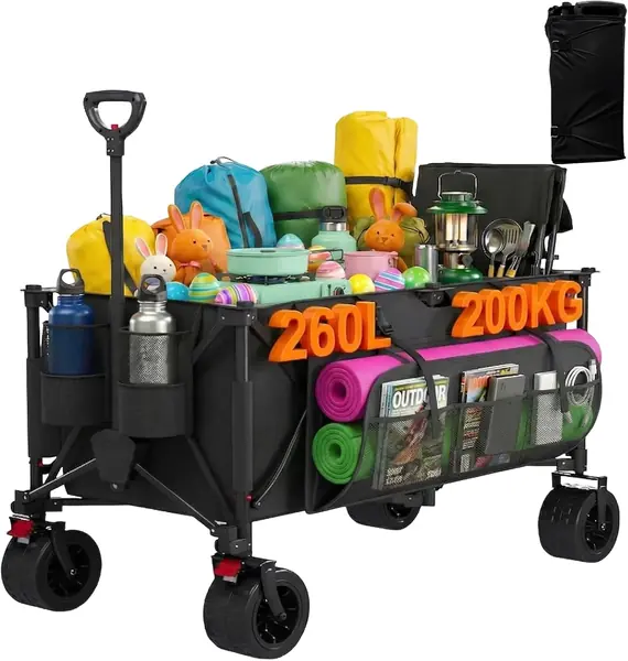 260L Bollerwagen Faltbar, Faltbarer Bollerwagen Tragkraft…