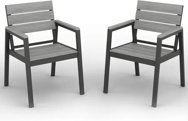 Alu Aartenstühle mit Armlehne, Gartenstuhl Set…