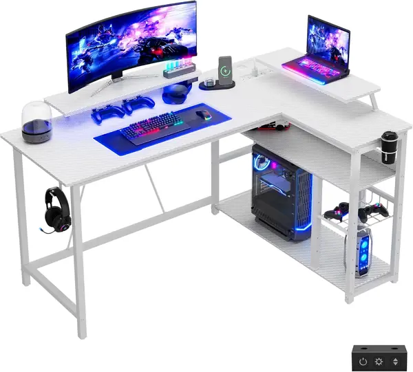 Gaming-Schreibtisch Ecke 140x80cm mit…