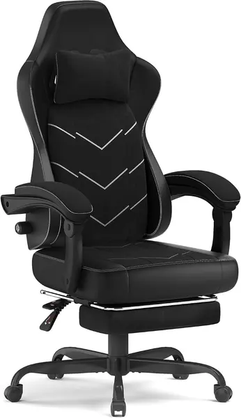 Gaming Stuhl mit Fußstütze, 2D Armlehnen Ergonomischer…