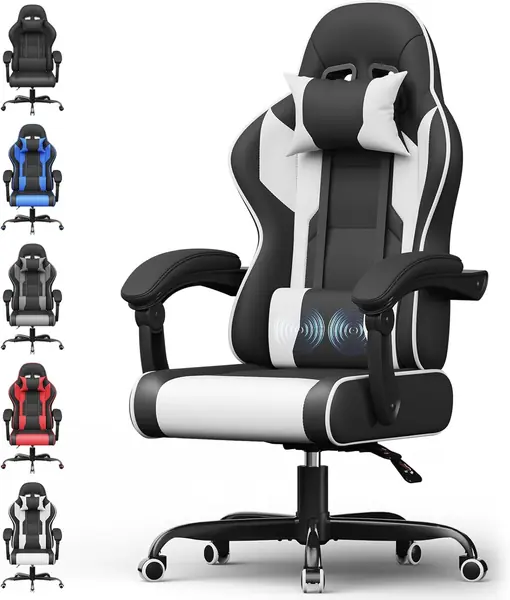 Gaming Stuhl mit Massagefunktion, Bürostuhl Ergonomisch…