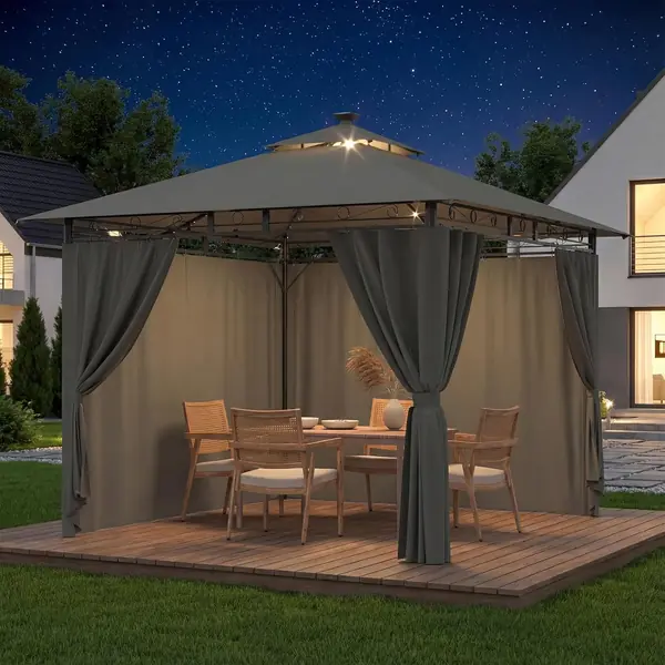 Garden Pavillon 3x3 Wasserdicht Stabil Winterfest Deluxe…