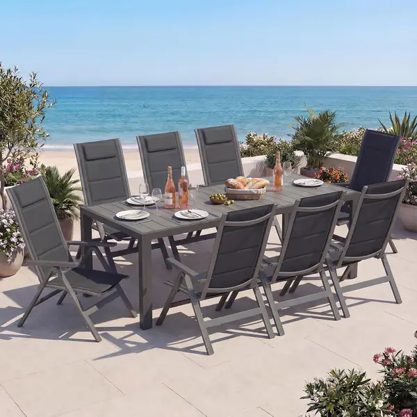 Gartenmöbel Set 8 stühle mit Tisch, Bestehend aus 1…