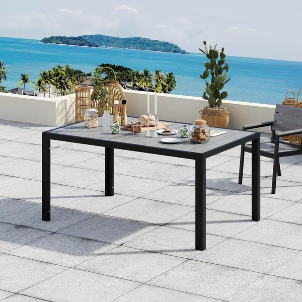 HDPS wetterfester Gartentisch, 150 x 80 x 74 cm…