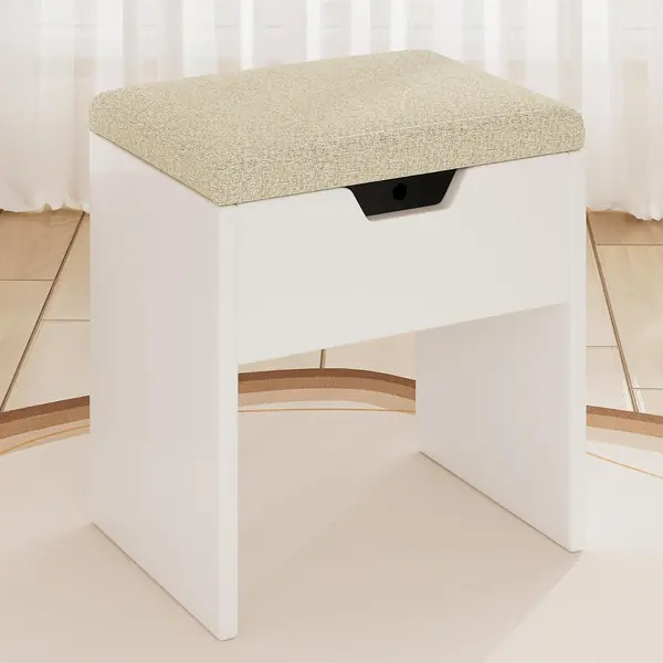 Hocker Schminktisch mit Stauraum, Sitzhocker gepolstert…