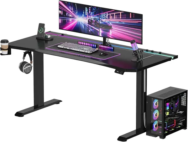 Höhenverstellbarer Schreibtisch,160x70cm Gaming…