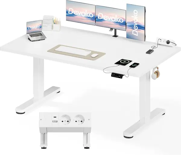 Höhenverstellbarer Schreibtisch 160x80cm, Dualmotor…