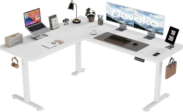 Höhenverstellbarer Schreibtisch L Form, 160 x 140cm…
