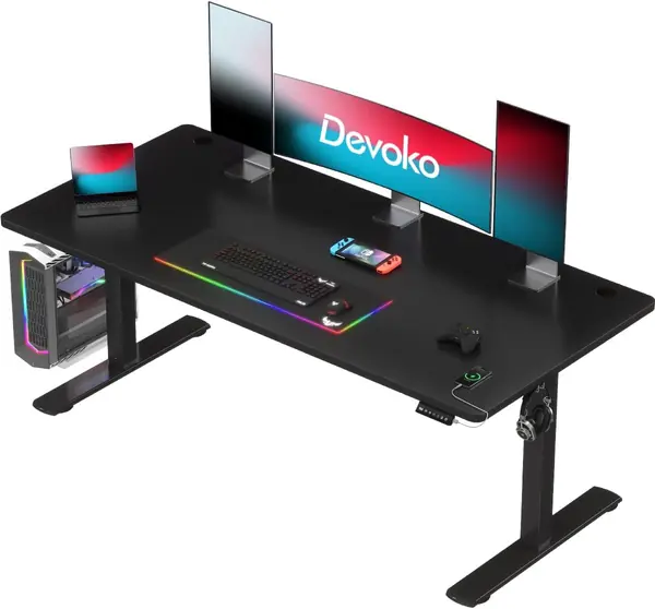 Höhenverstellbarer Schreibtisch mit USB-Buchse…