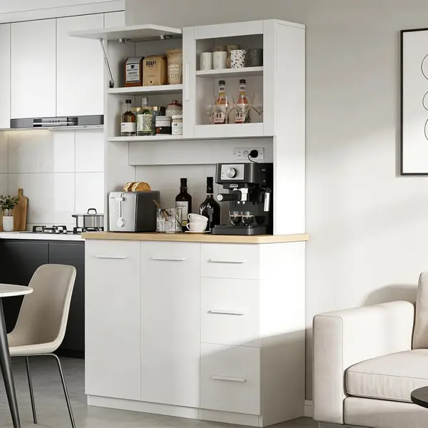 küchenschrank, Buffetschrank, Hochschrank mit Steckdosen…