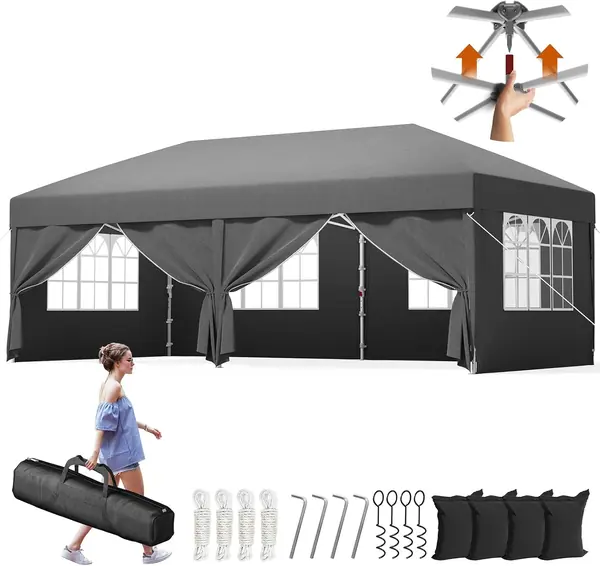 One Touch Faltpavillon 3x6 wasserdicht stabil Winterfest…