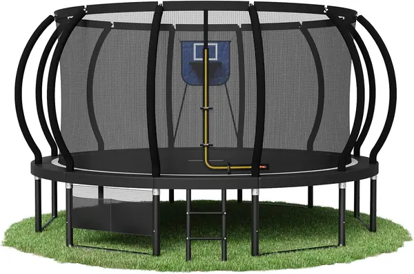 Outdoor Trampolin mit Basketballkorb & Sicherheitsnetz…
