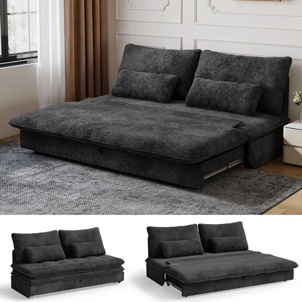 Sofa mit Schlaffunktion 190 x 157 Ausziehbares Schlafsofa…