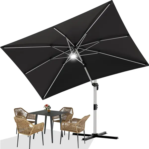 Sonnenschirm Balkon 300x400x260 cm Alu Ampelschirm mit…